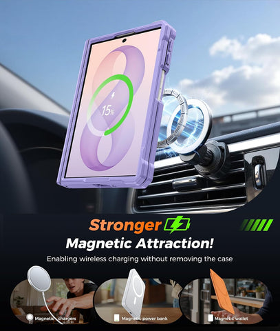 FNTCASE for Samsung Galaxy Z Fold 8 Case with 360 Spin Magnetic Kickstand