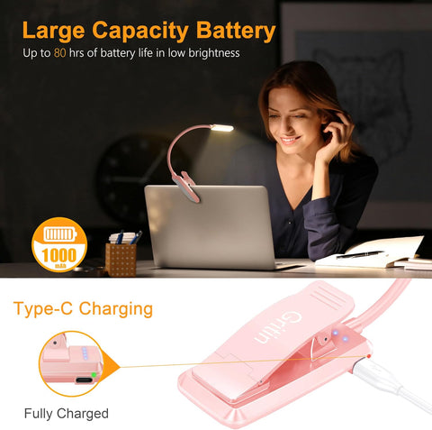 Gritin 9 LED Rechargeable Book Light for Reading in Bed