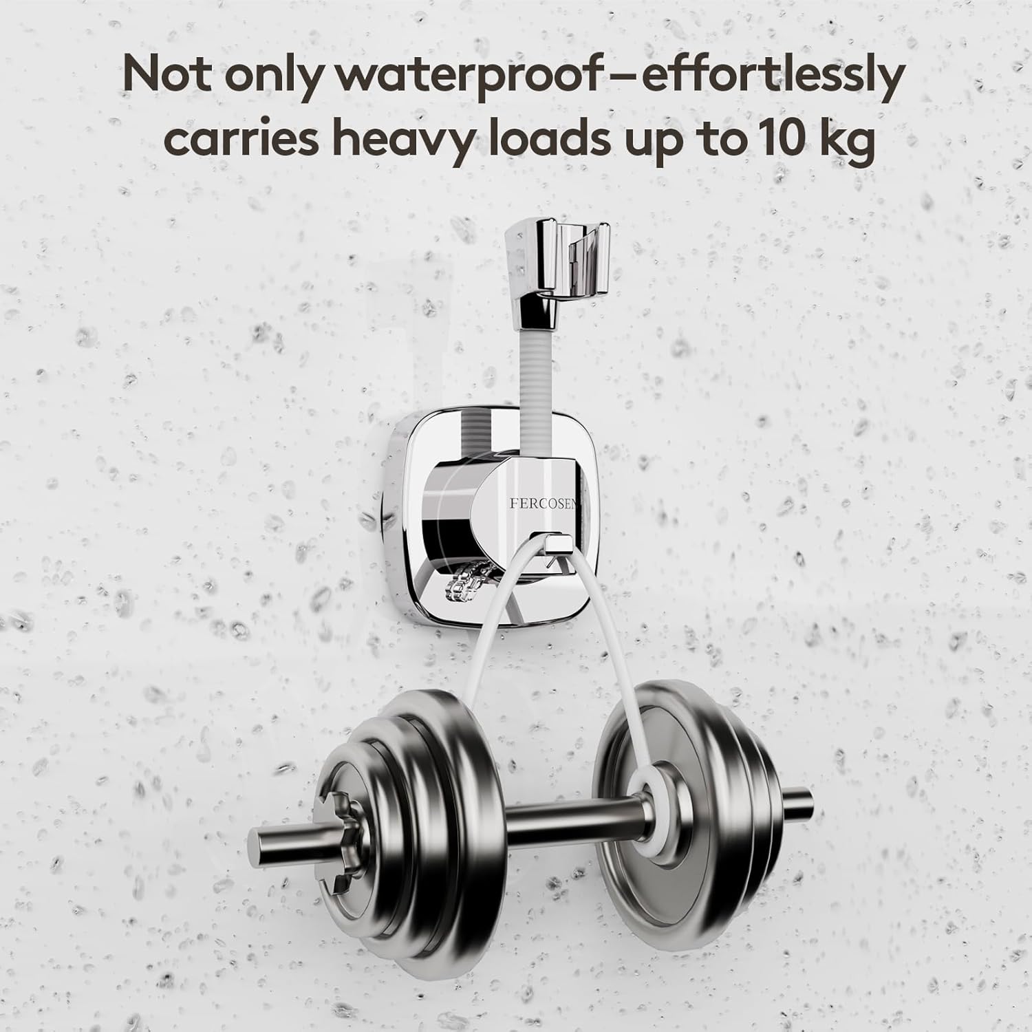 Shower Head Holder with Suction | 360° Swivel | White