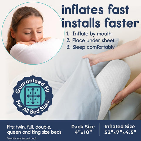 Hiccapop 2-Pack, Inflatable Bed Bumper for Toddlers, Travel Bed Rails
