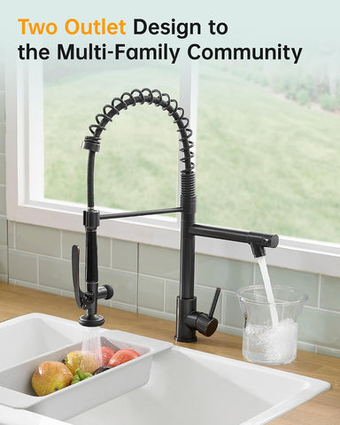 Fapully Commercial Kitchen Sink Faucet with Sprayer Oil Rubber Bronze