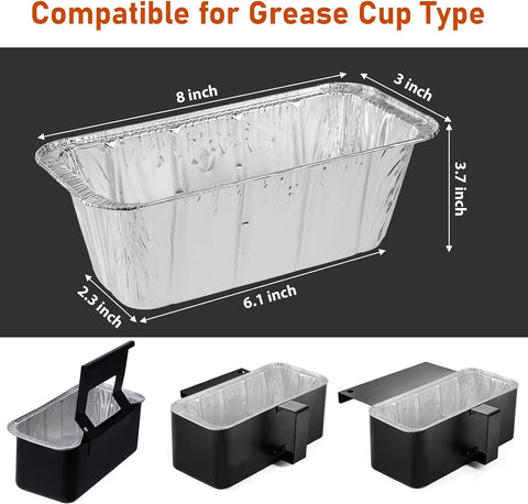 40 Pack Grease Cup Liners Compatible with Blackstone Griddle 5017 - Disposable Aluminum Foil Drip Pan Grease Catcher Cup Liner for 17, 22, 28, 36 Inch