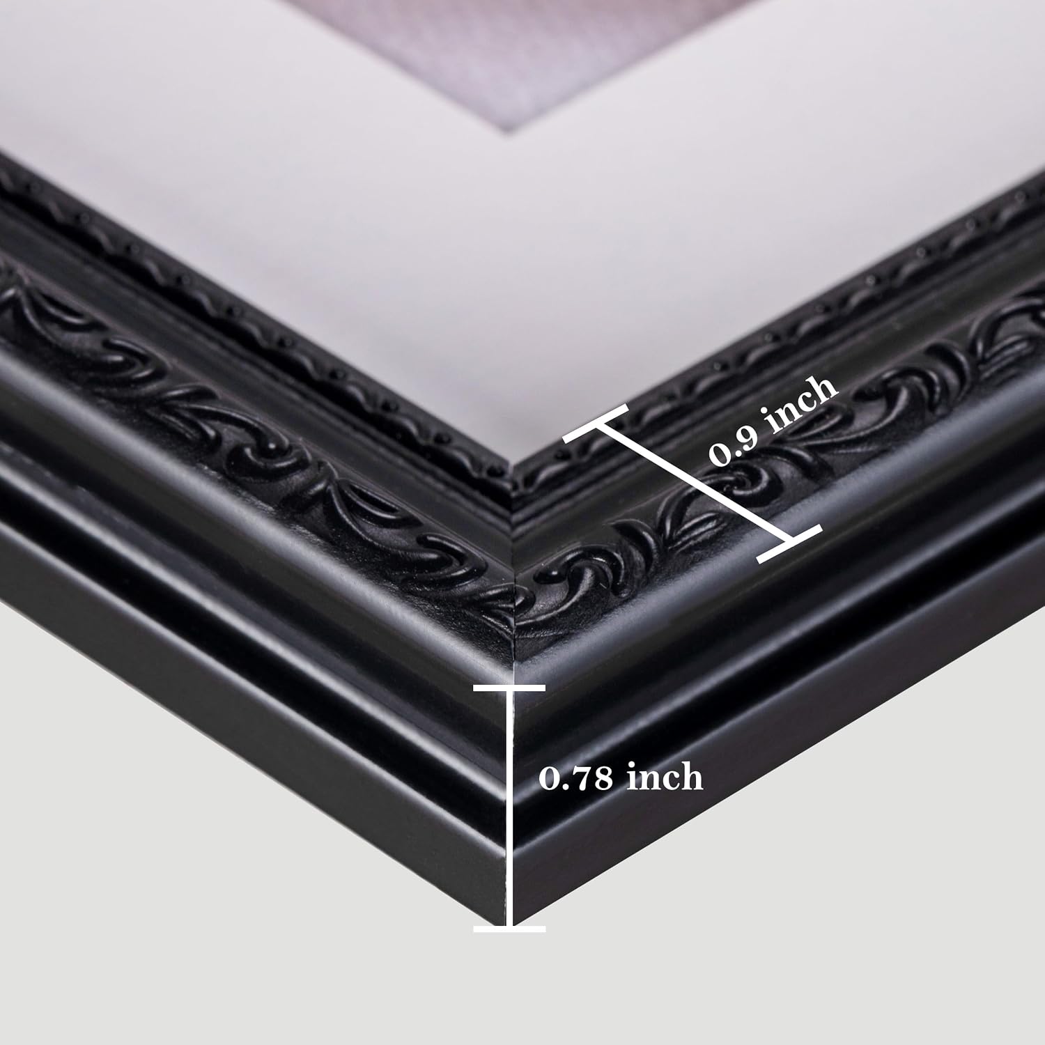 eletecpro 8.5x11 Vintage Picture Frame, Glass Cover, Black, 4-Pack