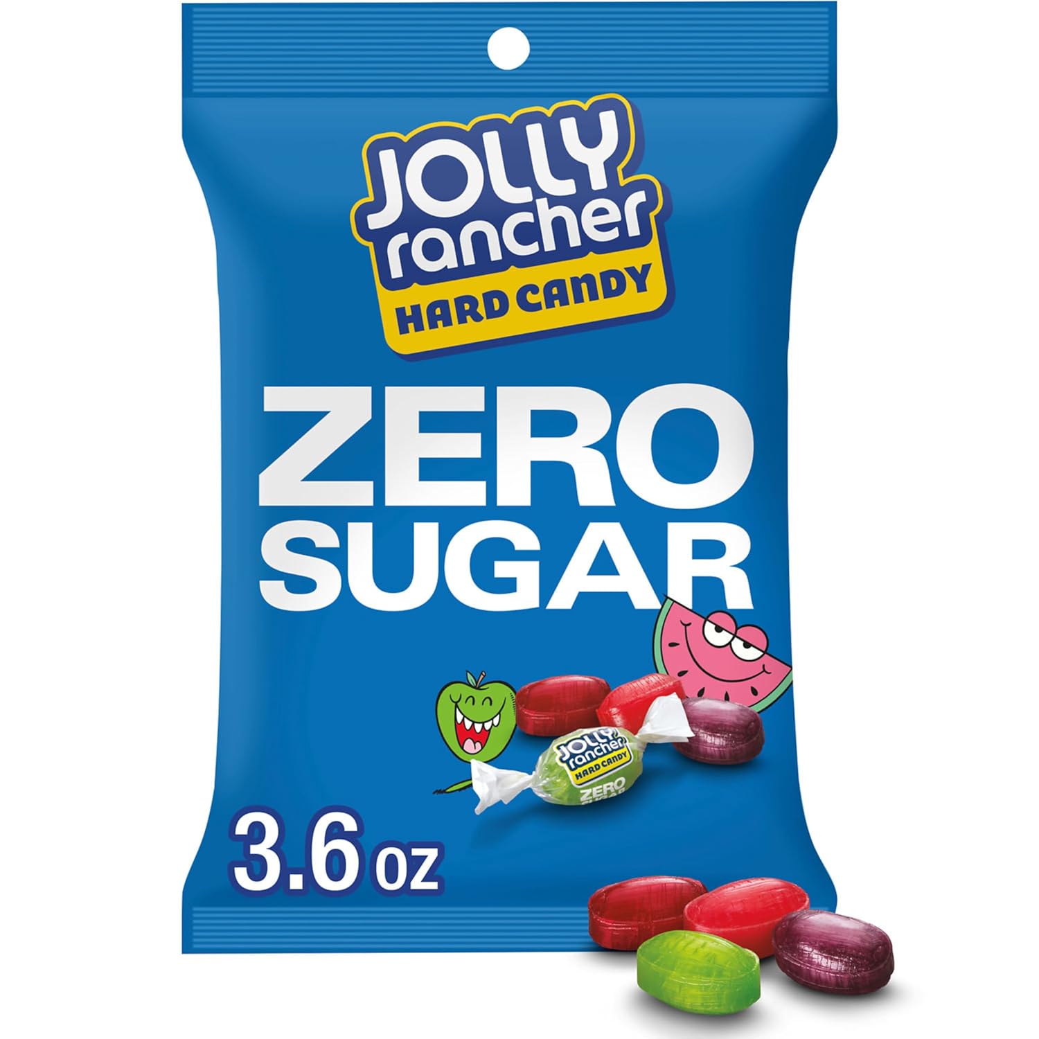 JOLLY RANCHER Zero Sugar Assorted Fruit Hard Candy Bags, 3.6 oz, 12 ct