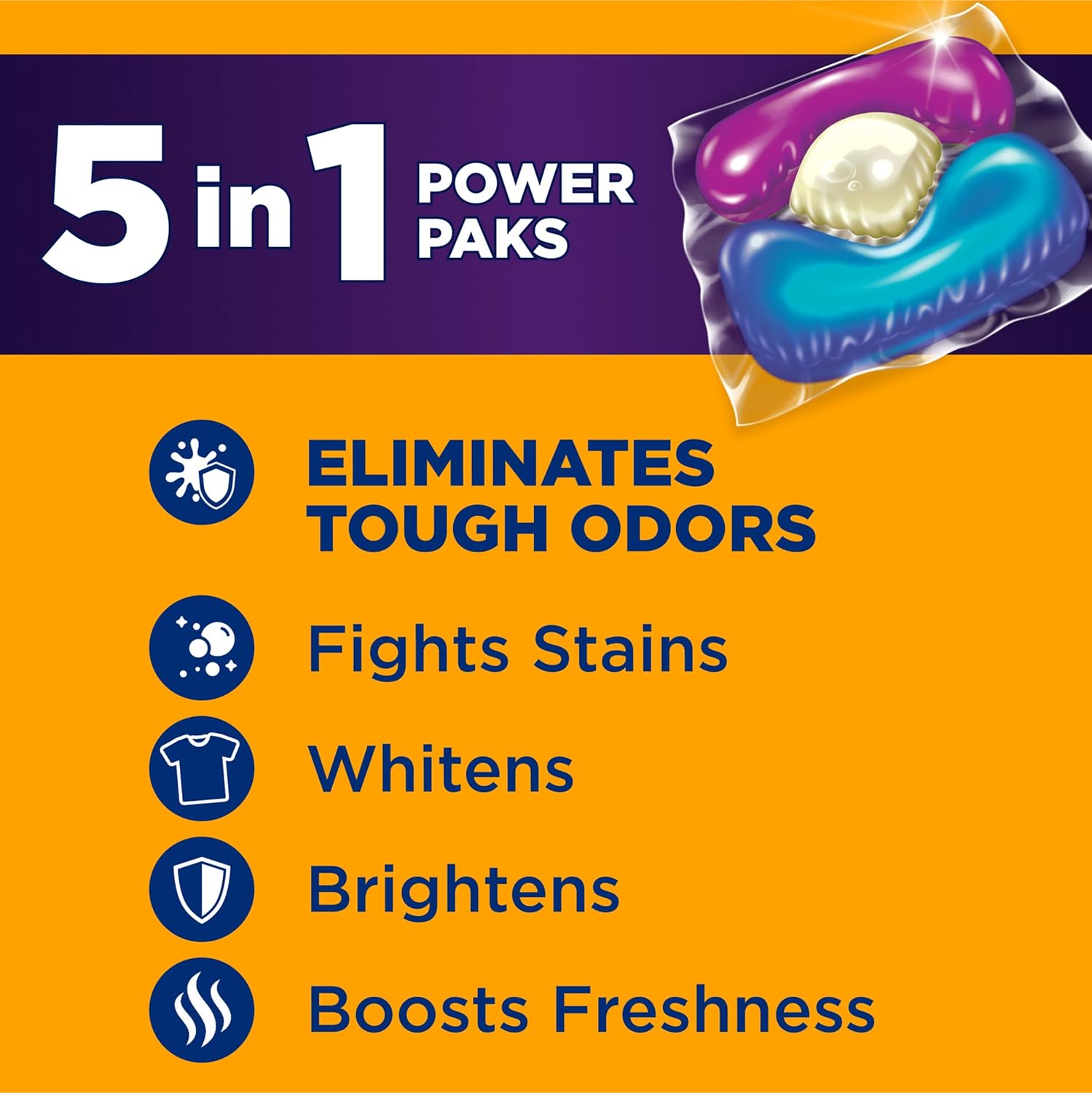 ARM & HAMMER Plus OxiClean Odor Blasters Laundry Detergent Pak, 42 Count