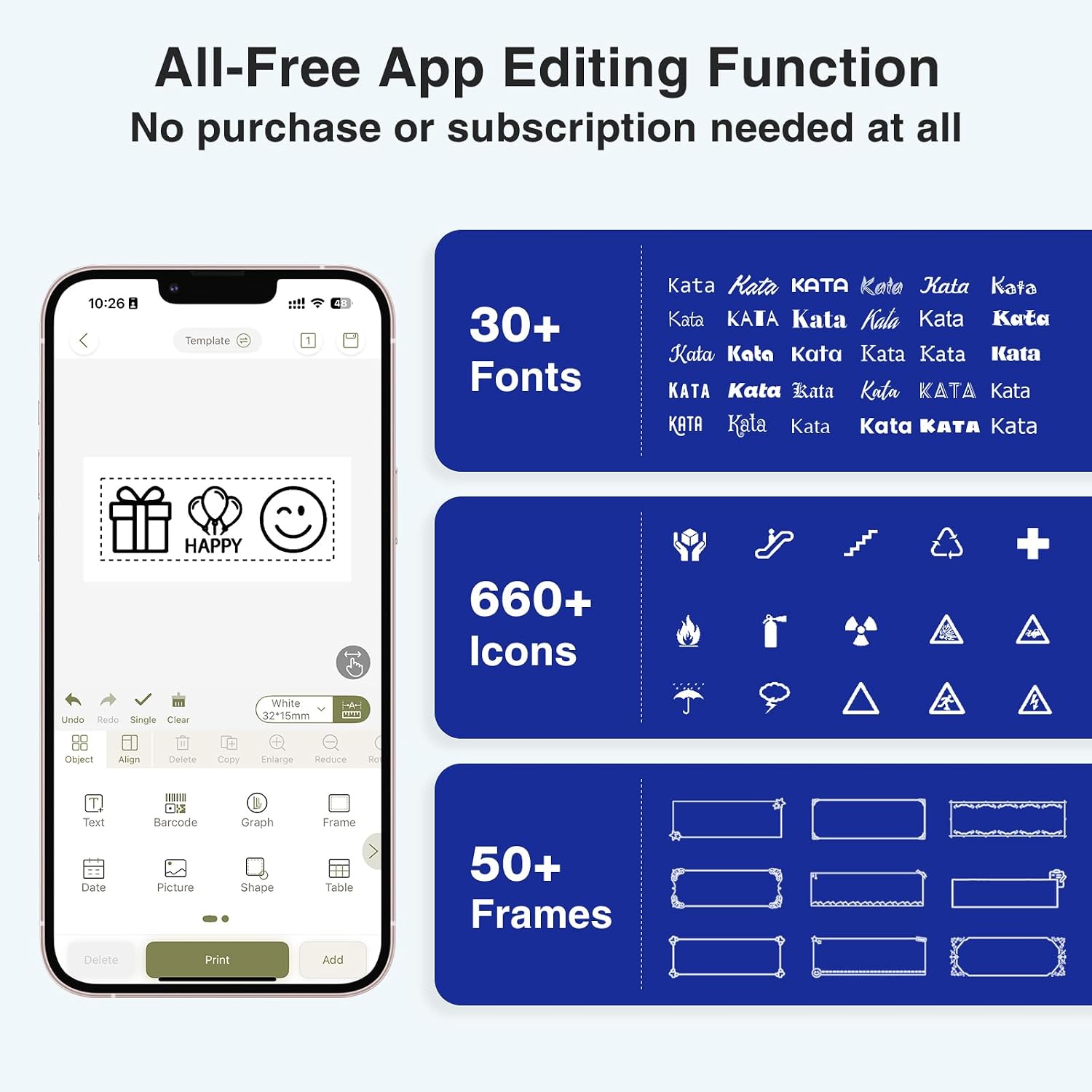 SUPVAN E11 Keyboard & Bluetooth Label Maker Machine