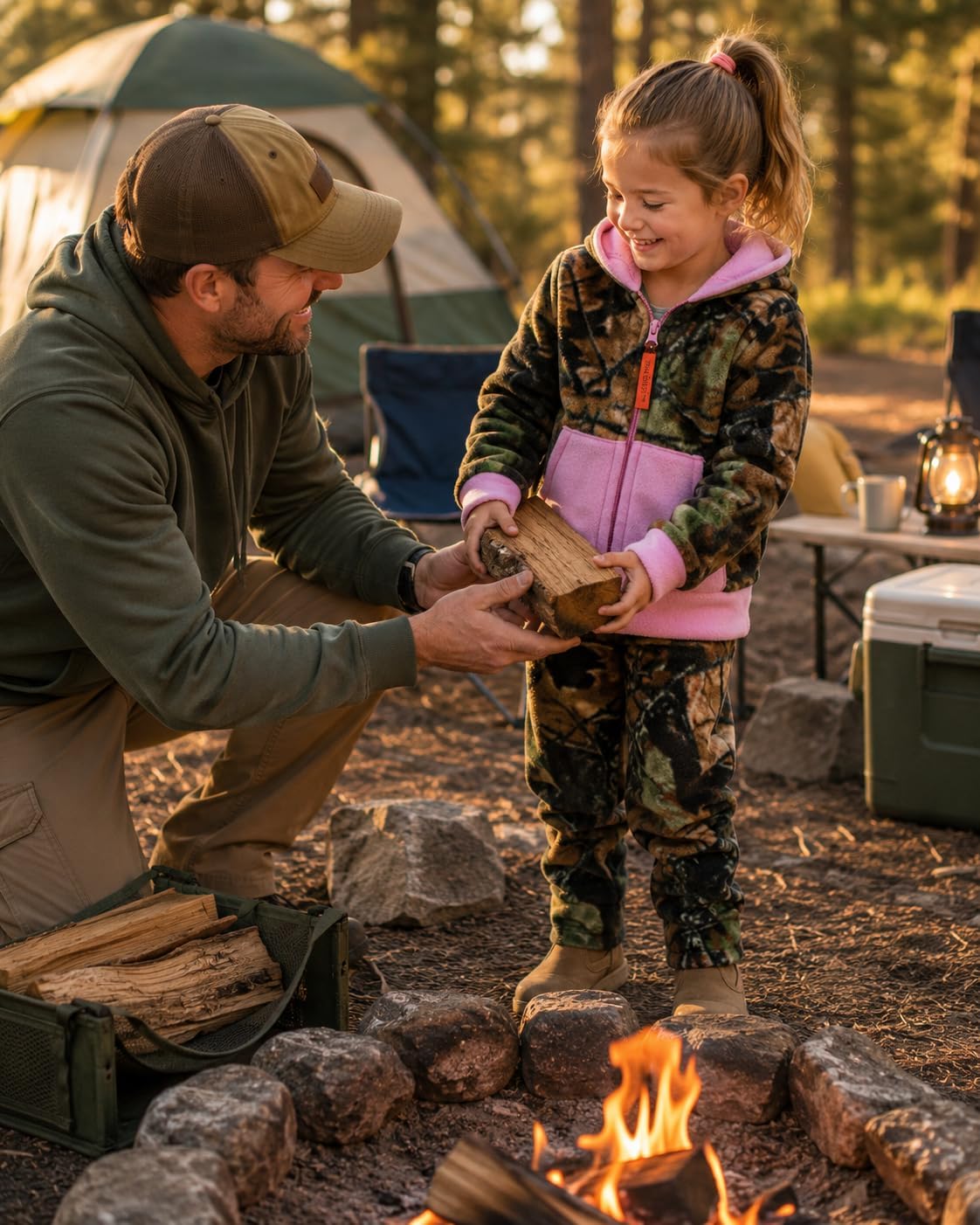 TrailCrest Toddler Blaze/Camo Fleece Hoodie & Pants 2-Piece Outfit