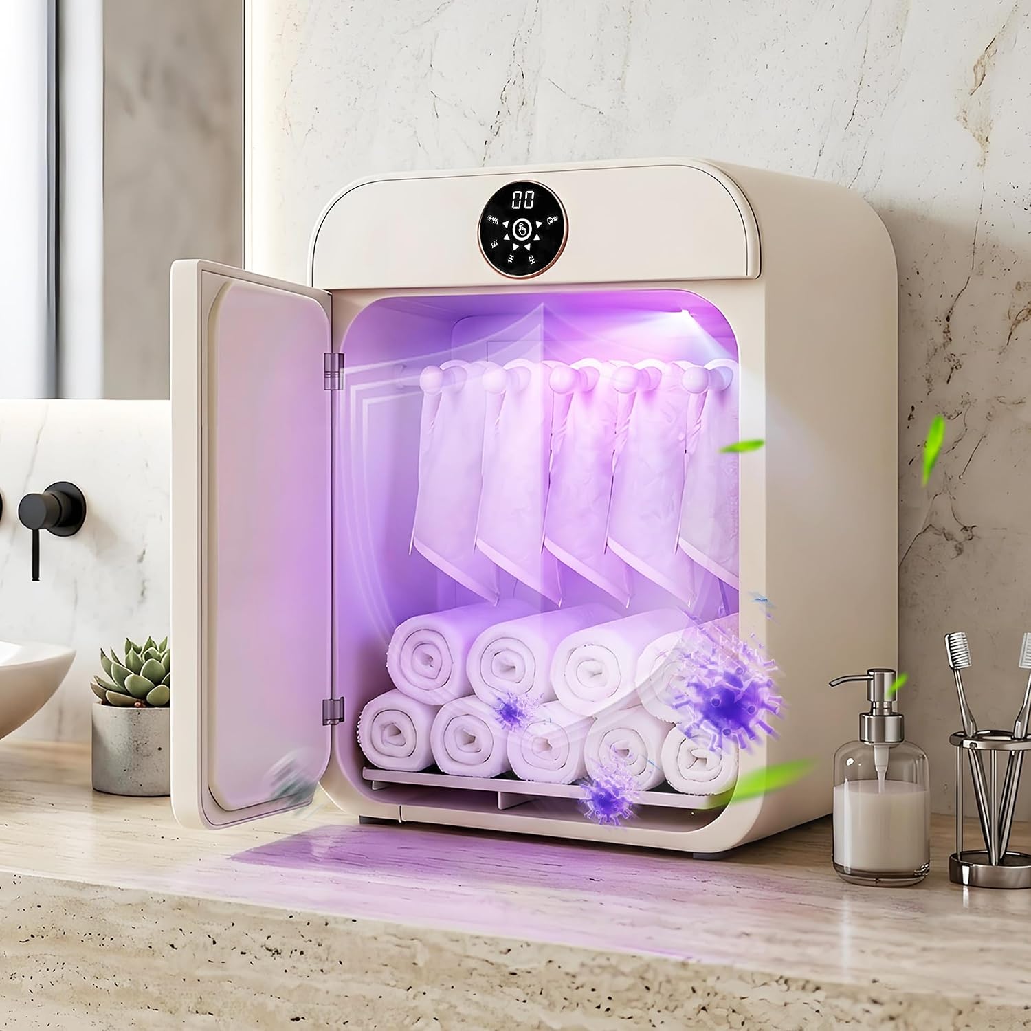 Ormos Portable Underwear Dryer，170W motor saves energy, 2 heat settings reduce shrinkage, dries fast, wall or counter, great for small homes, camping, busy days.