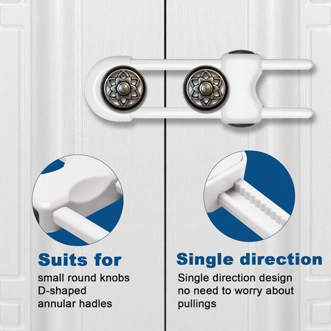 Cabinet Locks for Babies,Child Proof Cabinet Locks,8 Pack,White