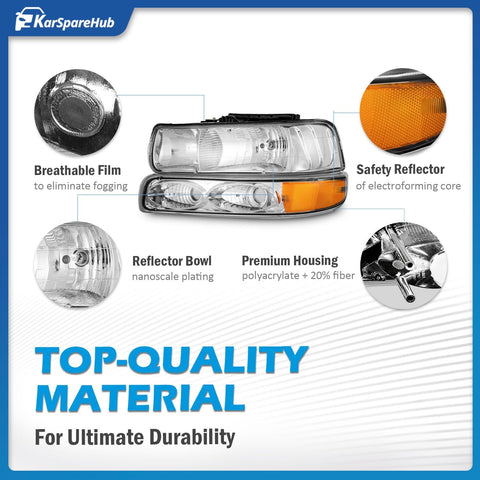 Halogen Headlights for 1999-2002 Chevy Silverado 1500 2500