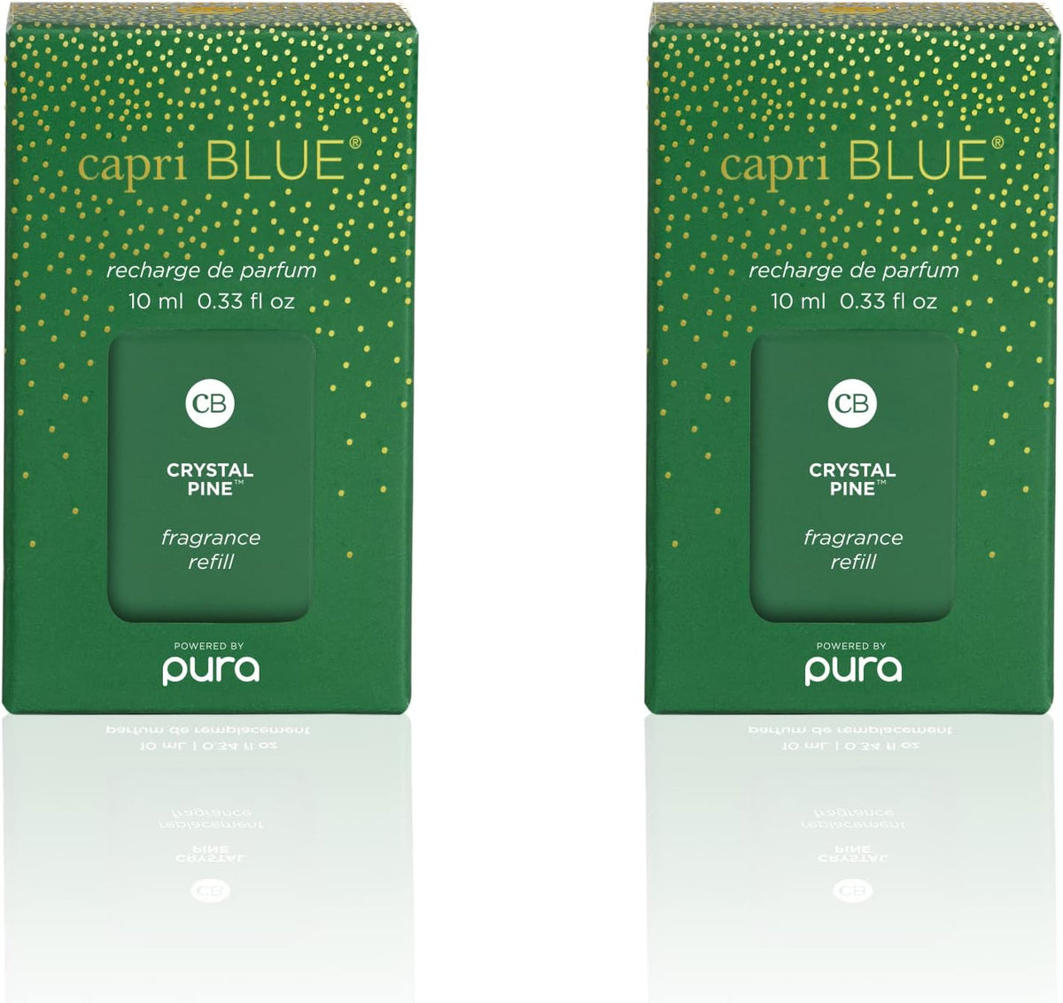 Capri Blue Pura Smart Home Plug-in Diffuser Refills – Includes 2 Capri Blue Pura Refills for Plug in Diffusers for Home - Long Lasting Luxury Scents - Crystal Pine (Pack of 2)