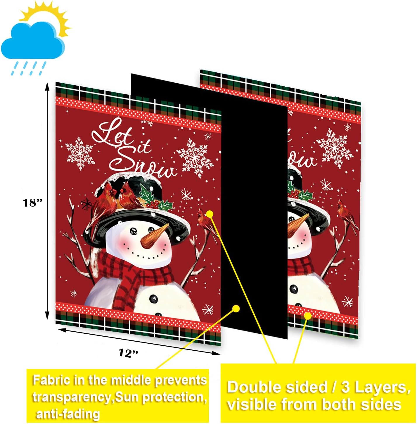 Seasonal Garden Flags Set of 12, Double Sided 12 x 18 Inch Yard Flags