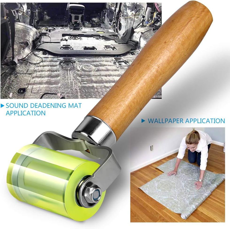 LUMITECO Bearings Equipped Automotive Car Audio Sound Deadening Application Wheel Roller, Heat Abatement Mat Wallpaper Application PU Smoothing Tool Seam Roller
