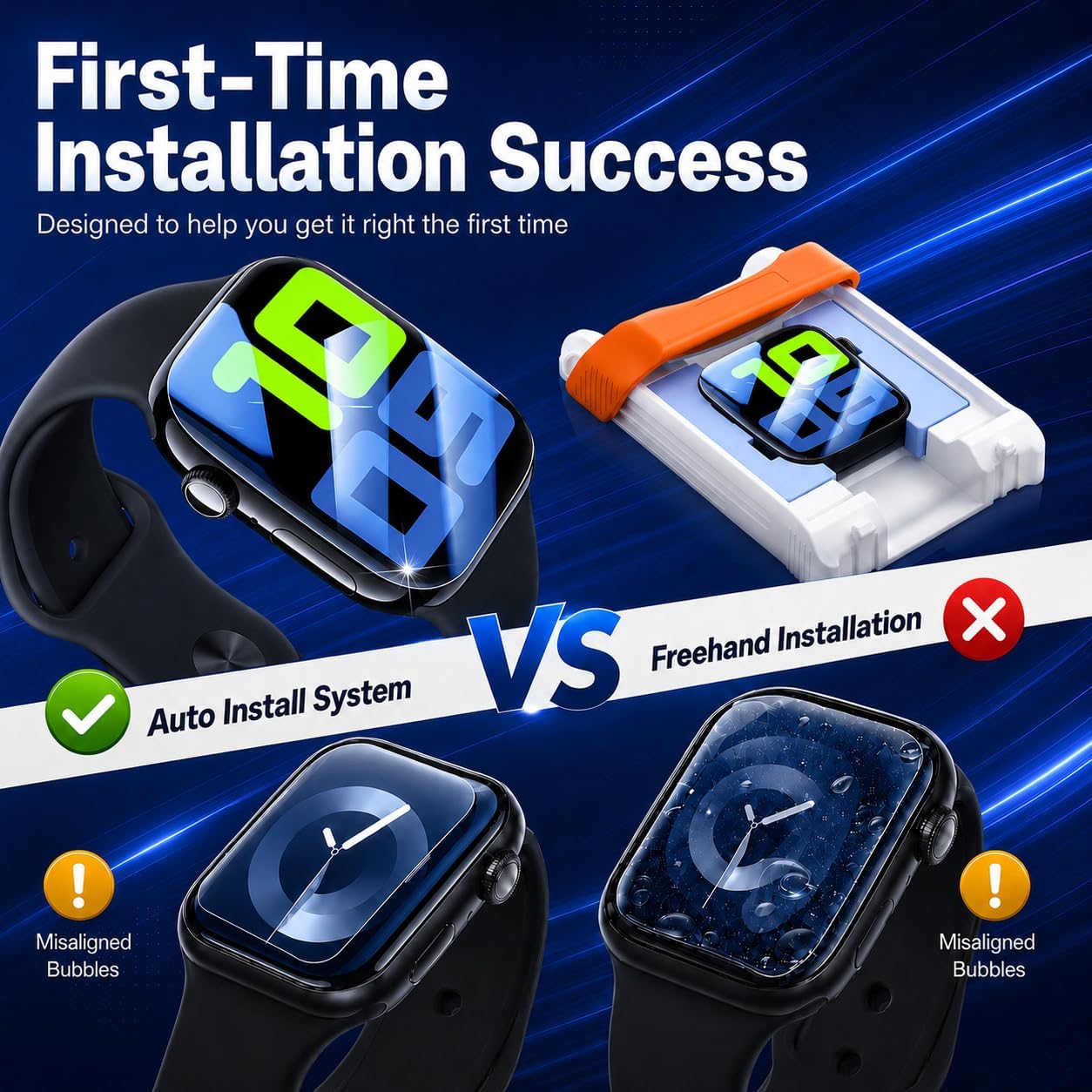 6 Pack Screen Protector for Apple Watch Series 9/8/7/6/5/4 41mm 40mm
