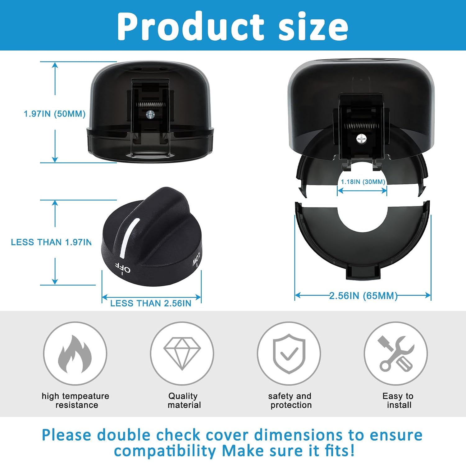 Gas Stove Knob Safety Covers | Oven Lock Baby Proofing - Heat Resistant