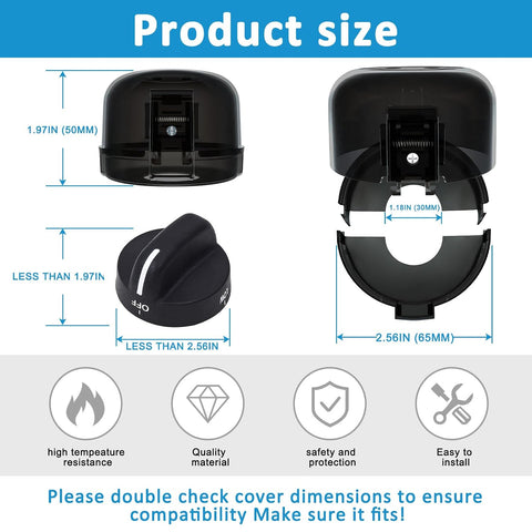 Gas Stove Knob Safety Covers | Oven Lock Baby Proofing - Heat Resistant