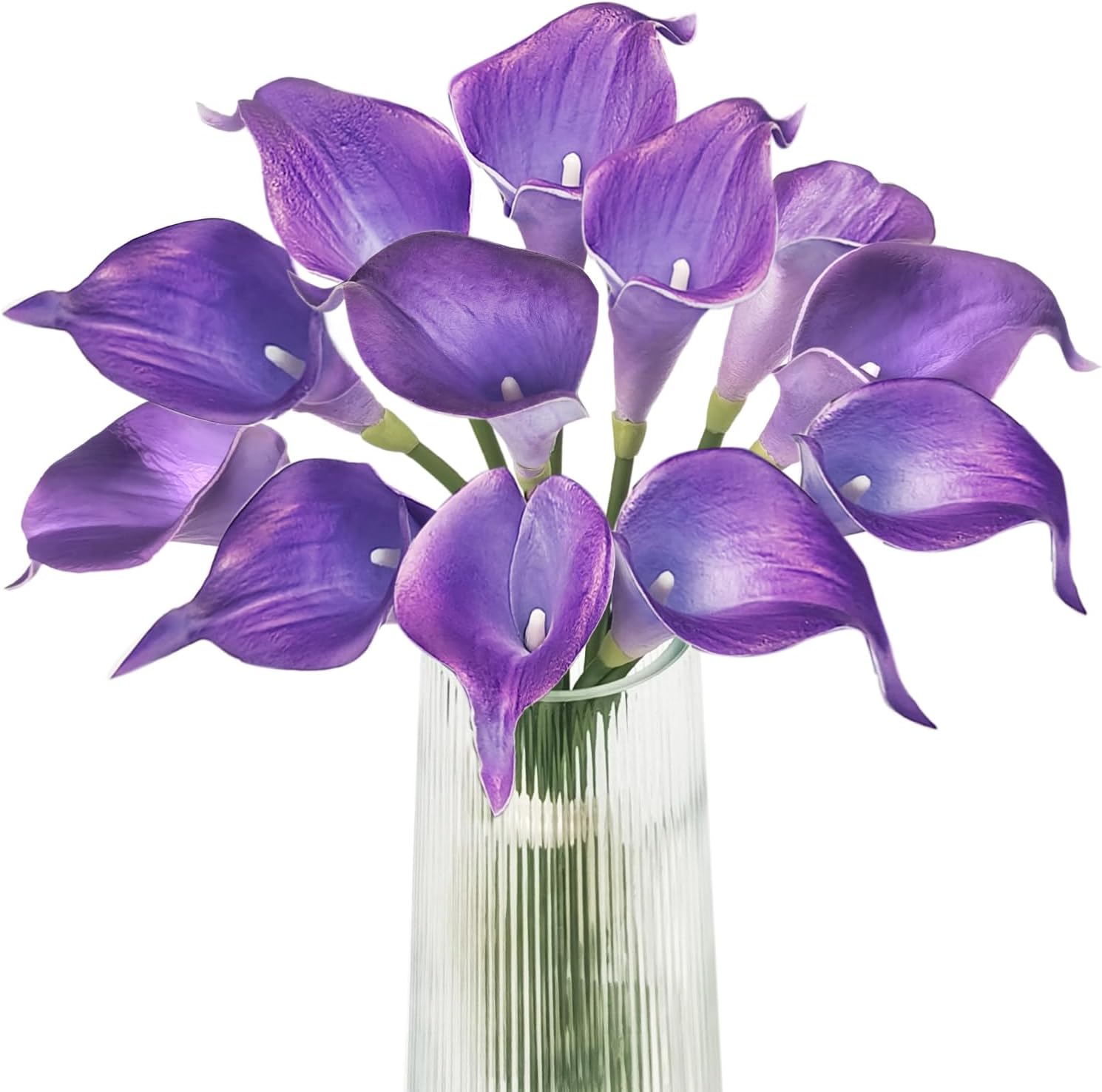 Letjolt Calla Lily Artificial Flowers 12Pcs Purple Realistic Bouquet