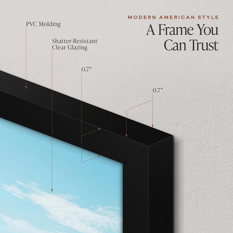 Americanflat 36x36 Poster Frame - Slim Molding - Black