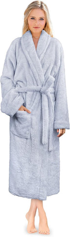 PAVILIA Premium Womens Plush Soft Robe, Fluffy Warm Fleece Sherpa Bathrobe