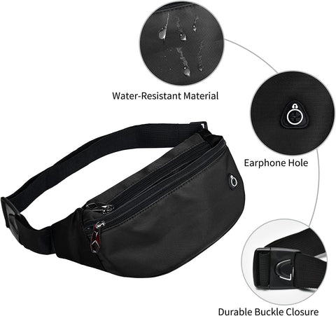 Fanny Packs for Men and Women Water-Repellent Sports Waist Pack Bag