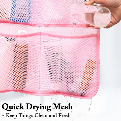 Fammart Mesh Shower Caddy Hanging, Quick-Drying Shower Organizer with 7 Pockets, Portable Bathroom Organizers and Storage for Shampoo, Soap, Loofah, Travel, and Cruise Essentials