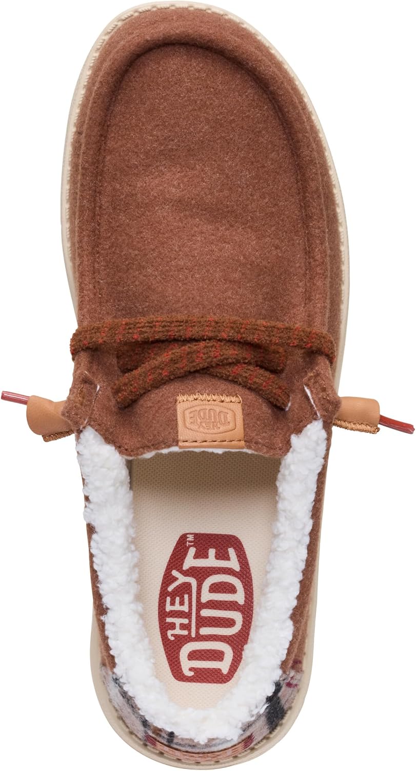 HEYDUDE Men’s Wally Cozy Plaid Downtown | Sherpa Lined Slip-On Loafers for Men, Lightweight & Comfortable