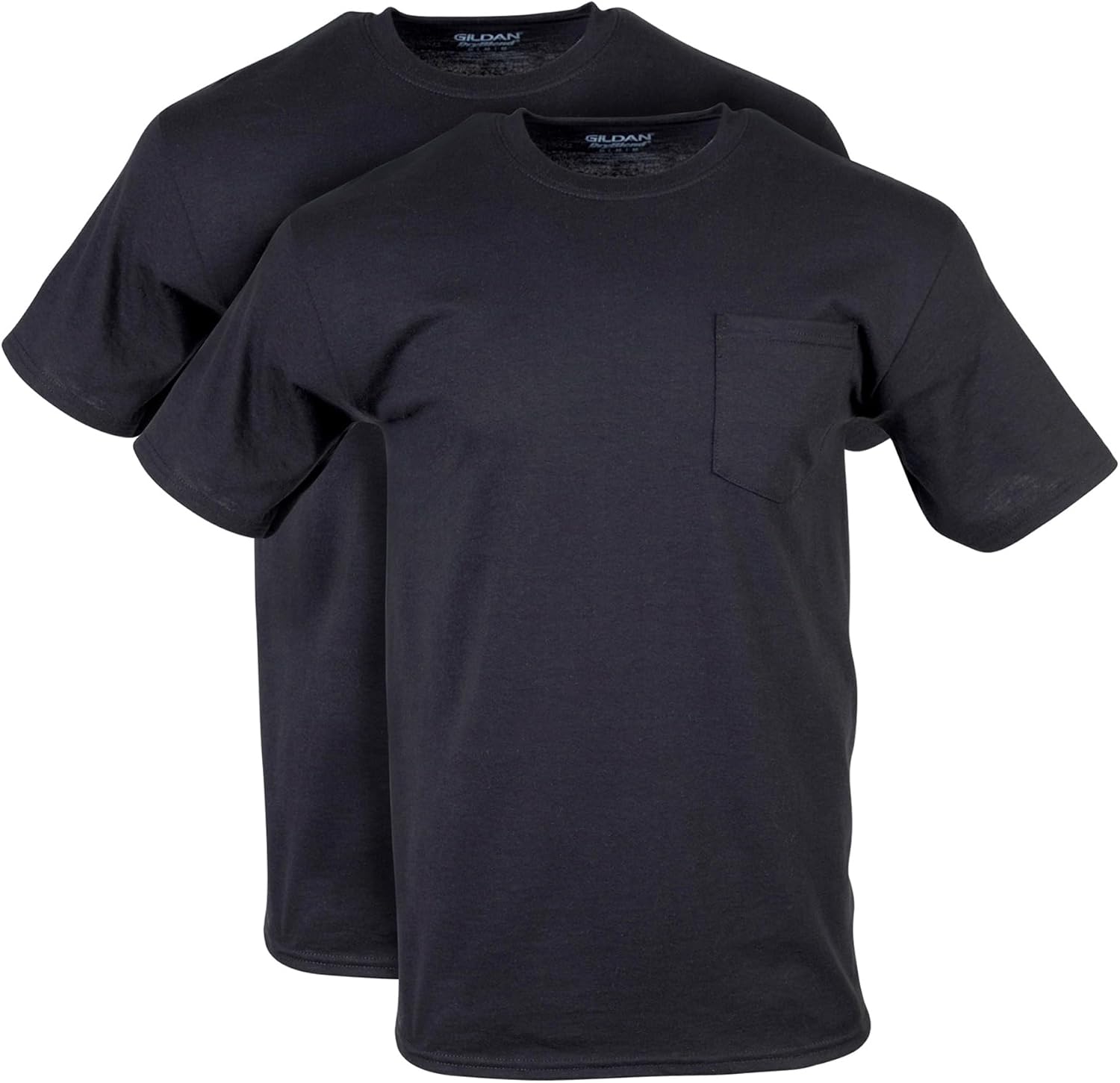 Gildan Unisex Adult DryBlend Workwear T-Shirts with Pocket, 2-Pack