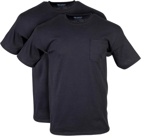 Gildan Unisex Adult DryBlend Workwear T-Shirts with Pocket, 2-Pack