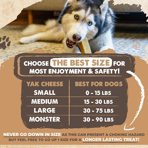 Mighty Paw Yak Cheese Chews for Dogs, All-Natural Himalayan, Medium, 4 Pack