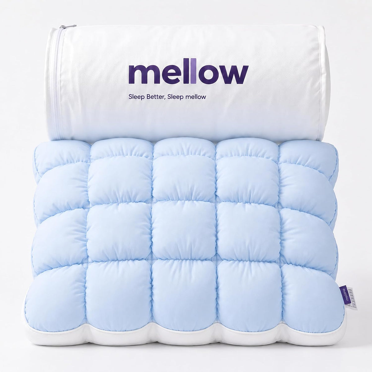 Mellow Puff Pillow Cooling Ice Silk Bed Pillow, Back & Stomach Sleepers