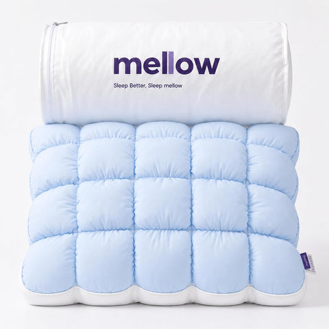 Mellow Puff Pillow Cooling Ice Silk Bed Pillow, Back & Stomach Sleepers