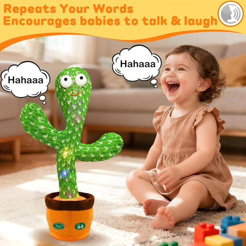 Hunfur Interactive Dancing Talking Cactus Toy, Repeat What You Say