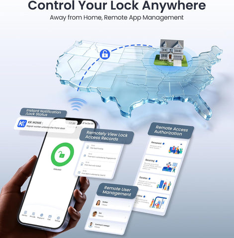 Veise VE027 WiFi Smart Lock Fingerprint Keyless Entry Deadbolt Satin Nickel