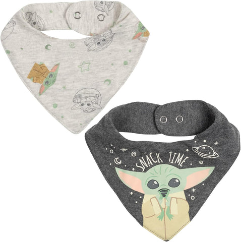 STAR WARS The Child Baby Bodysuits Sleep N' Play Coverall Pants Hat and Bibs 8 Piece Outfit Set Newborn to Infant