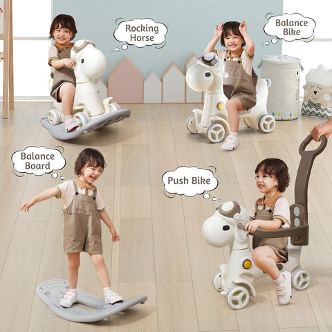4 in 1 Rocking Horse for Toddlers 1-3 Years Old, Baby Rocking Toy