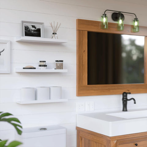RICHER HOUSE 3-Set Floating Shelves with Lip, White Small Wall Shelf, 16In