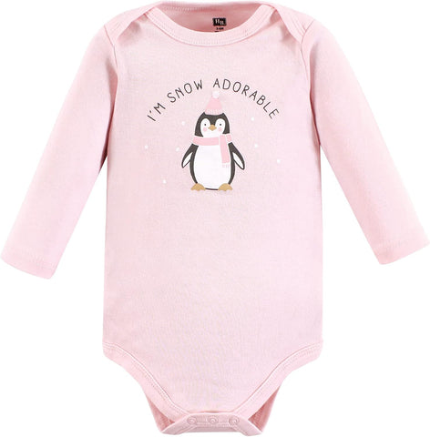 Hudson Baby baby-girls Cotton Long-sleeve Bodysuits 5-pack