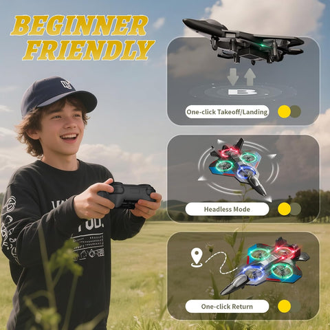 4DRC RC Planes Remote Control Airplanes for Kids, Foam Remote Control Planes for Kids Adults Beginners, Remote Control Helicopter Fighter Jet Drones for Kids Adults, 360° Flip Easy to Fly