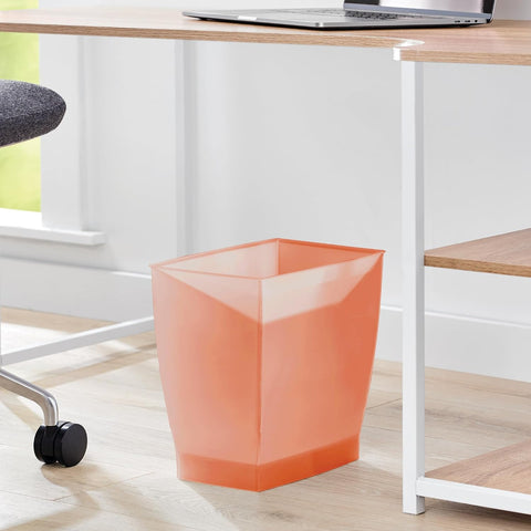 iDesign Small Plastic Bathroom Trash Can, Orange