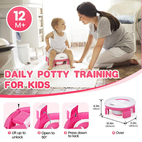 Orzbow Portable Potty Training Chair for Toddler, Travel Emergency Toilet