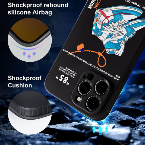 Cool Phone Case for iPhone 11 Case for Boys Men Street Design Aesthetic Shockproof Basketball Sneaker Sports Designer Cases Compatible with iPhone 11 Black