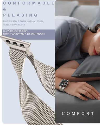Original Milanese Loop Compatible with Apple Watch Bands for Women & Men