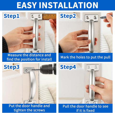 TamBee 6 Inch Gate Handle Outdoor 304 Stainless Steel Door Pull Handle Rustproof Barn Door Handles for Fences Garage Yard Kitchen Bathroom (2 Pack)