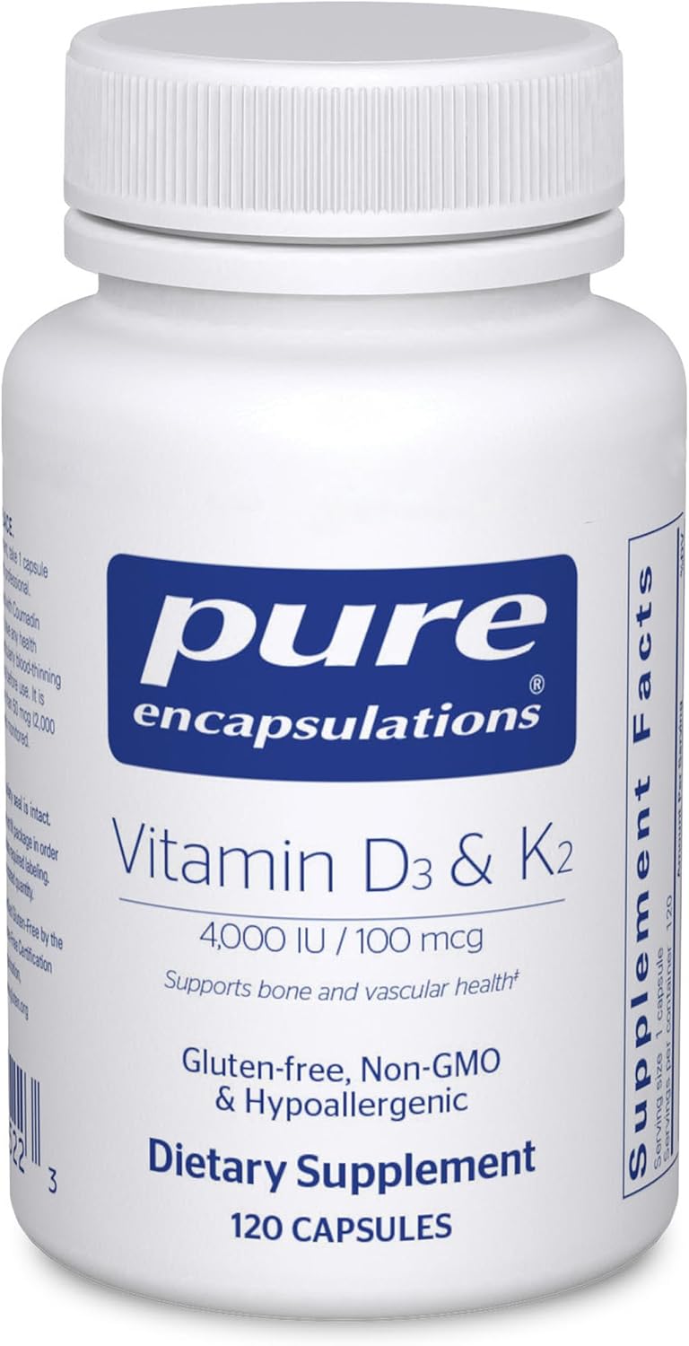 Pure Encapsulations Vitamin D3 & K2, 120 Capsules