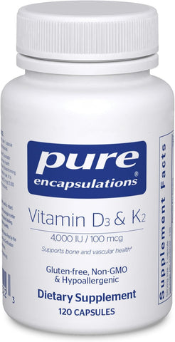 Pure Encapsulations Vitamin D3 & K2, 120 Capsules