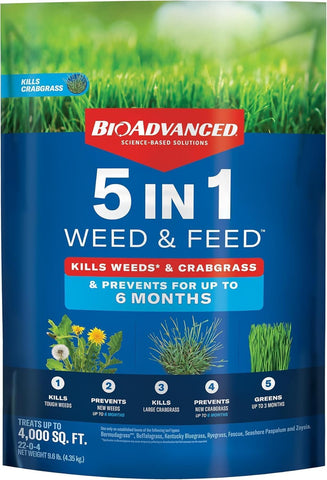 BioAdvanced 5-in-1 Weed and Feed Granules - 9.6 lb Bag