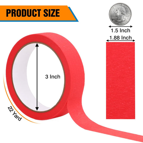 HongWay Colored Washi Tape, 6 Rolls Painters Tape, 0.94in x 22yd/66ft Masking Tape for Painting Labeling Arts Crafts, Easy Removal, No Residue (132yds in Total)