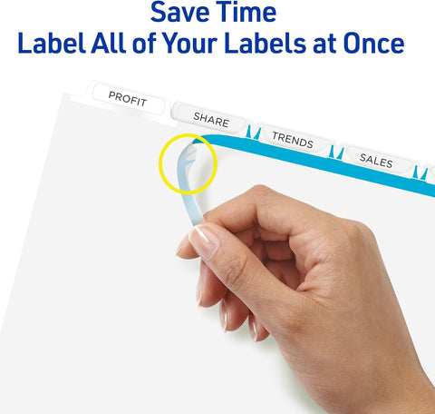 Avery® Index Maker® Clear Label Dividers, 5-Tab, Unpunched, 25 Sets