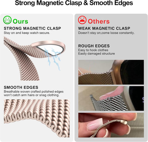 BELONGME Mesh Metal Loop Compatible with Apple Watch Band 40mm 41mm 38mm 42mm Series 11 10 9 8 7 6 5 4 3 2 1, SE 3 2 1 Women Men, Stainless Steel Strap with Magnetic Clasp for iWatch Bands