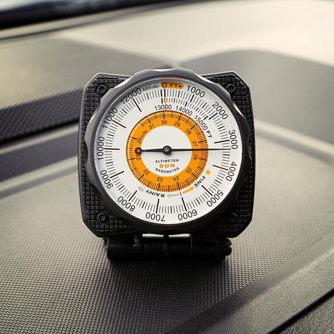 Sun Company AltiLINQ - Dashboard Altimeter and Barometer | Altimeter for Car and Truck | Reads Altitude from 0 to 15,000 Feet